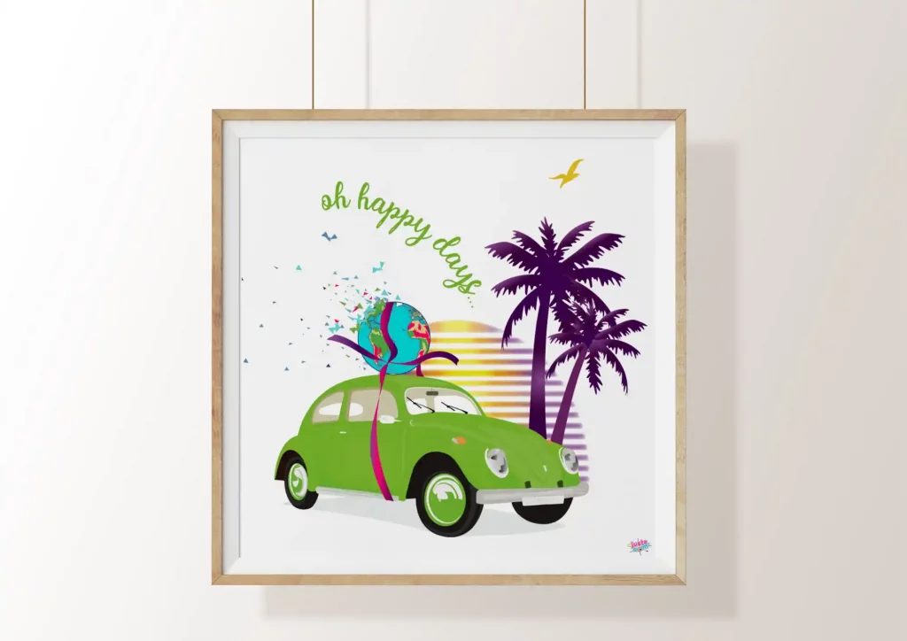 Illustration volkswagen ancienne coccinelle